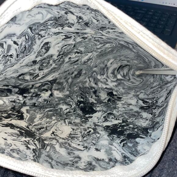 Vintage Creations by Alan Stuart New York  Makeup Bag Marble Print Cosmetic1990s - Picture 5 of 13